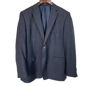 Lauren Ralph Lauren Navy Windowpane Wool Sport Coat 46R Slim Fit Blazer RL
